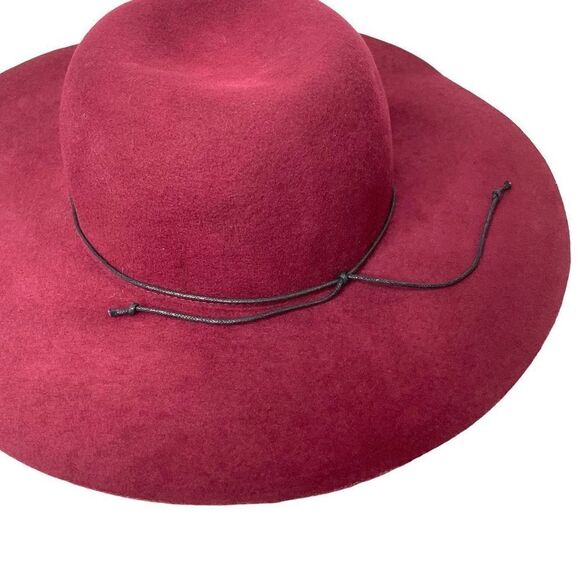 Anna&Ava 100% wool floppy‎ hat One Size burgundy maroon - Picture 5 of 8